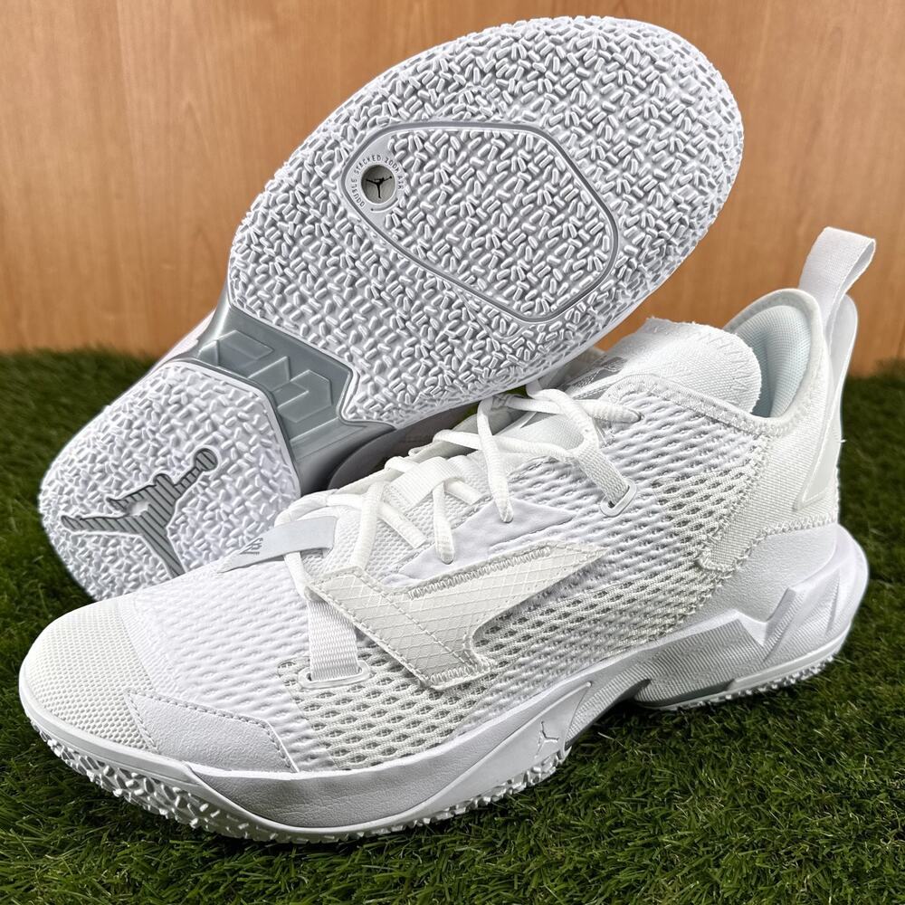 Jordan Why Not Zer0.4 Triple White Basketball Shoes CQ4230-101 Men’s Size 12